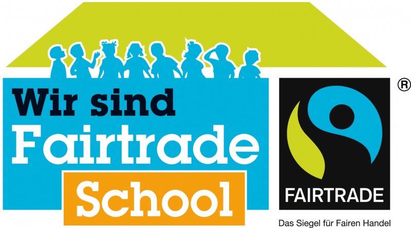Siegel „Wir sind Fairtrade School“ mit dem Fairtrade-Logo